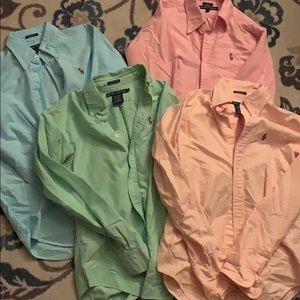 (4) Ralph Lauren dress shirts size 2 XS S